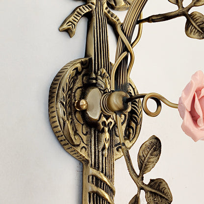 Vintage Glass Rose Wall Lamp