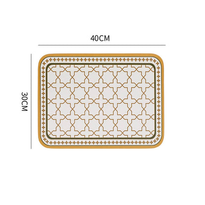 Vintage Print Leather Placemat