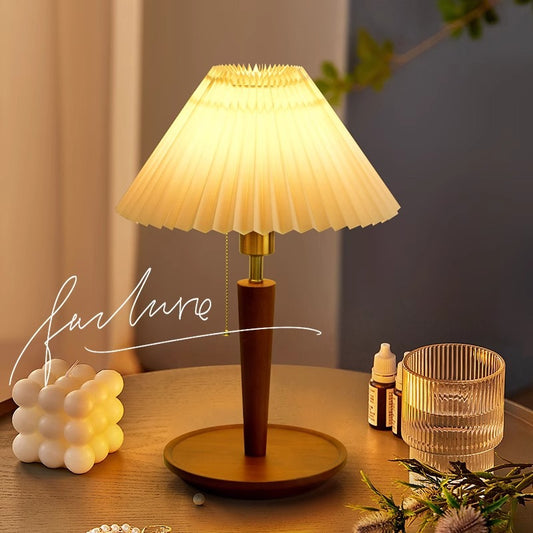 Vintage Walnut Table Lamp