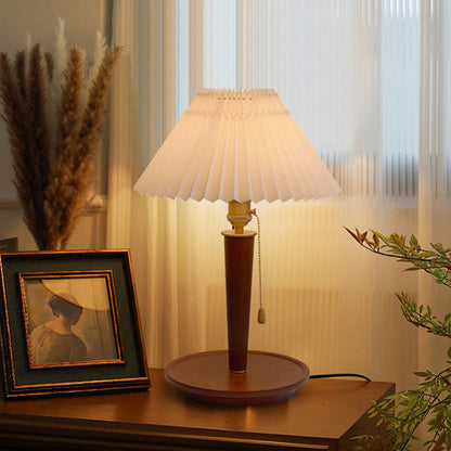 Vintage Walnut Table Lamp