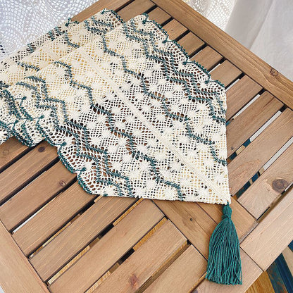 Wave Hollow Macrame Table Runner