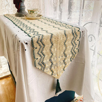 Wave Hollow Macrame Table Runner