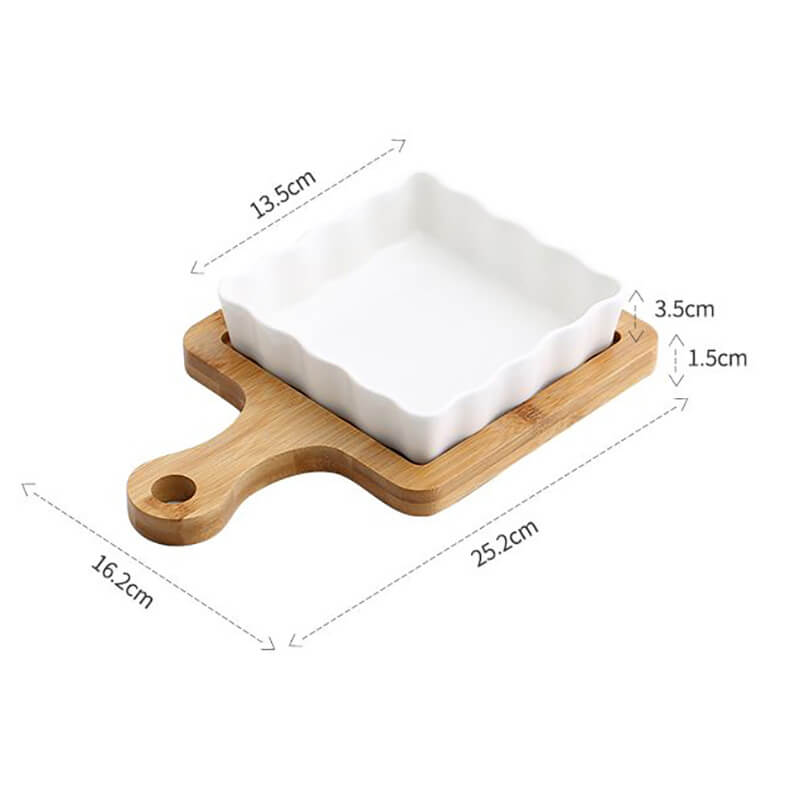 Wavy Square Ceramic Baking Dish