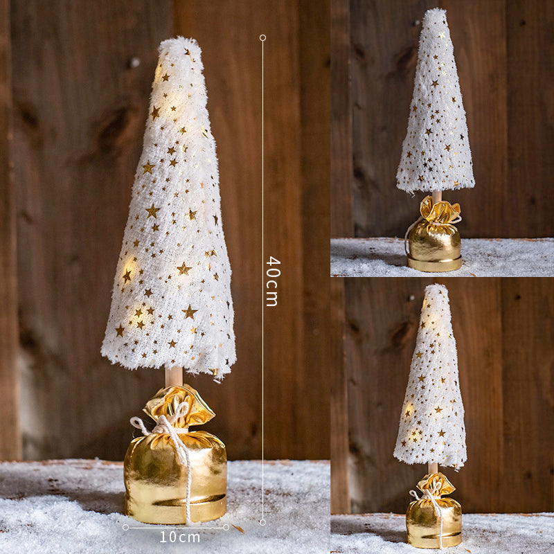 White Velvet Christmas Tree Lights