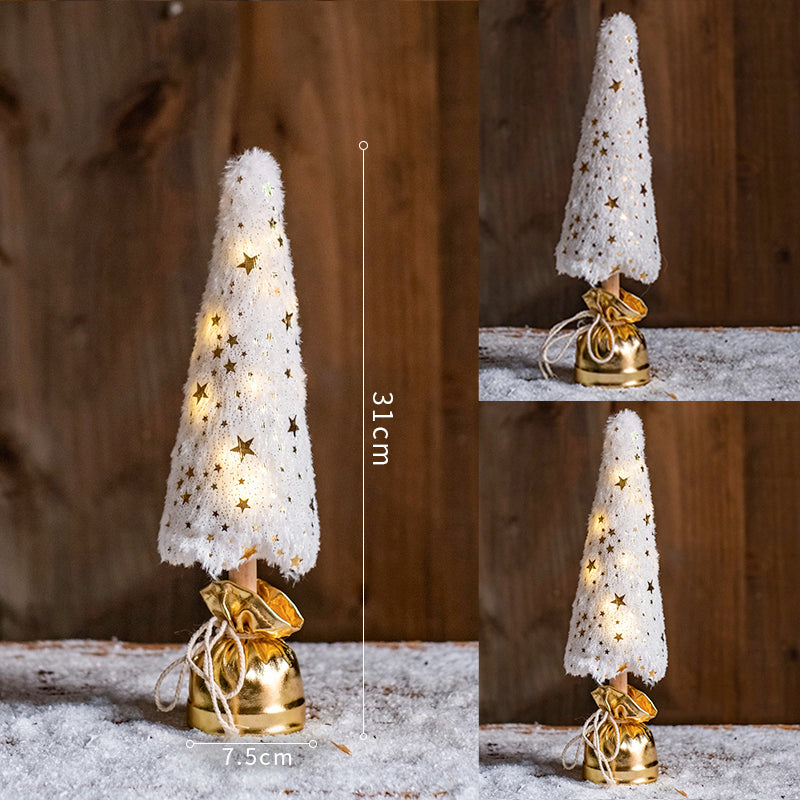 White Velvet Christmas Tree Lights