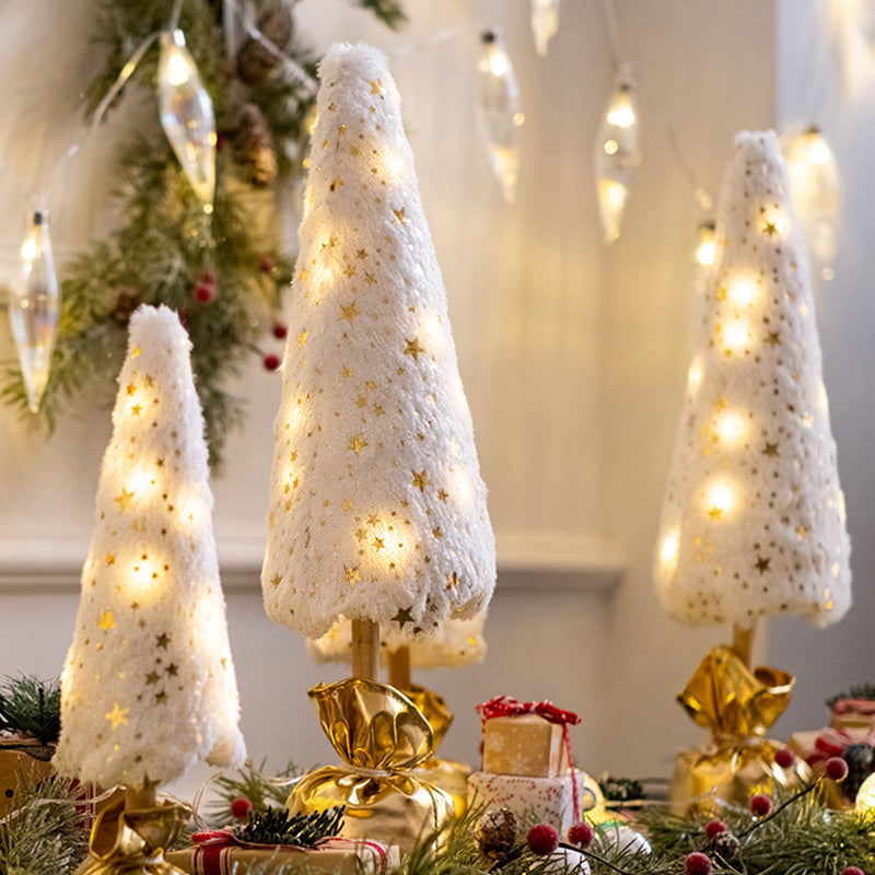 White Velvet Christmas Tree Lights