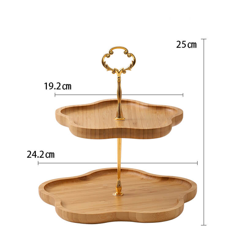 Wooden Flower-Shaped Multi-Layer Dessert Stand