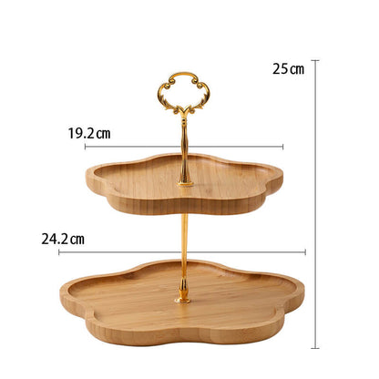 Wooden Flower-Shaped Multi-Layer Dessert Stand