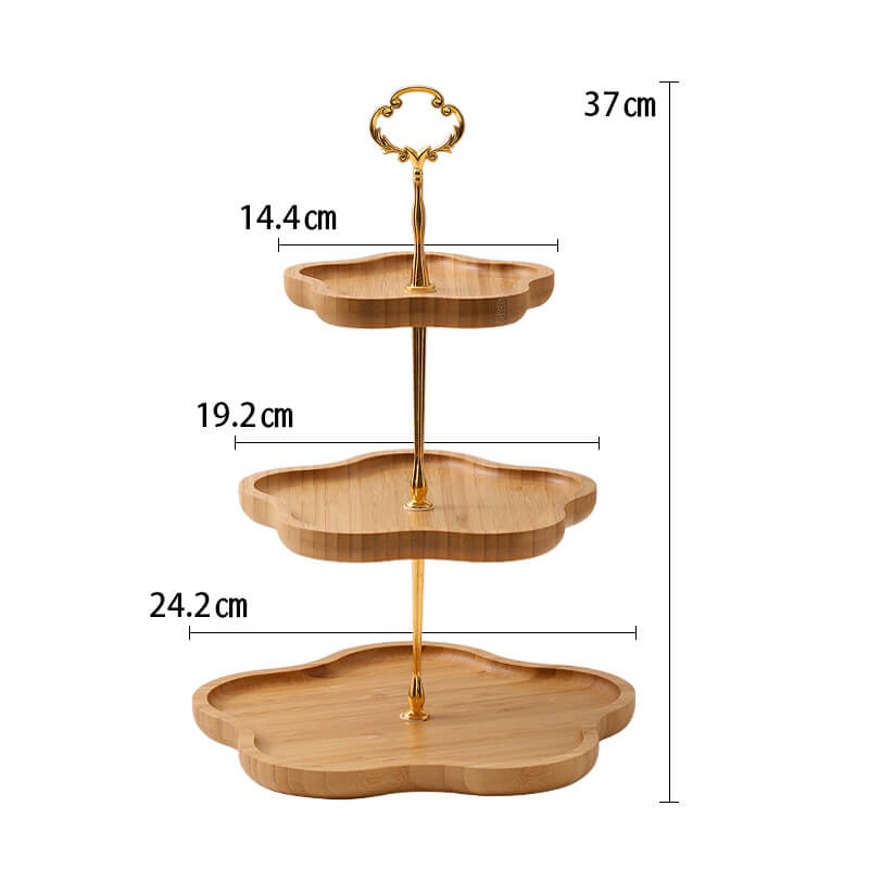 Wooden Flower-Shaped Multi-Layer Dessert Stand