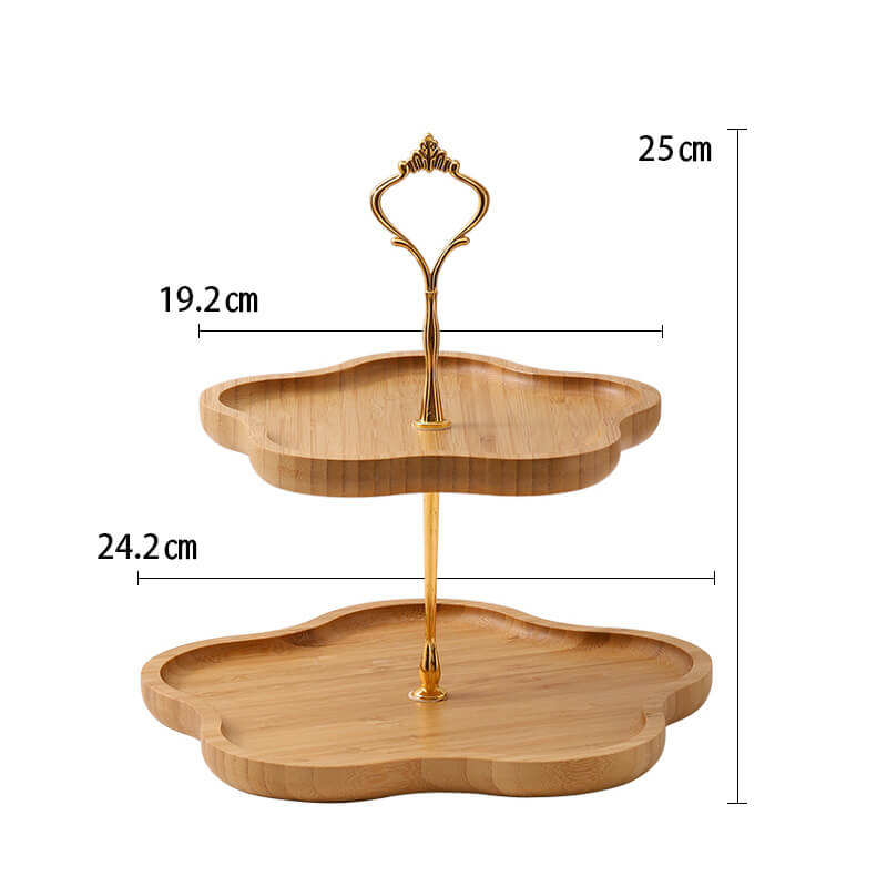 Wooden Flower-Shaped Multi-Layer Dessert Stand