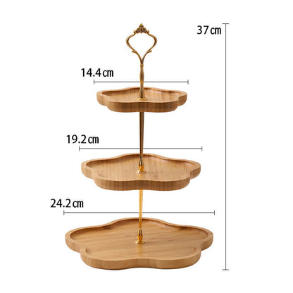 Wooden Flower-Shaped Multi-Layer Dessert Stand