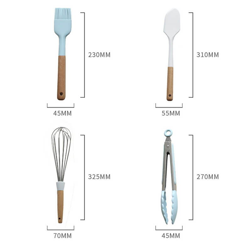 Wooden Handle Silicone Baking Set