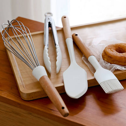 Wooden Handle Silicone Baking Set