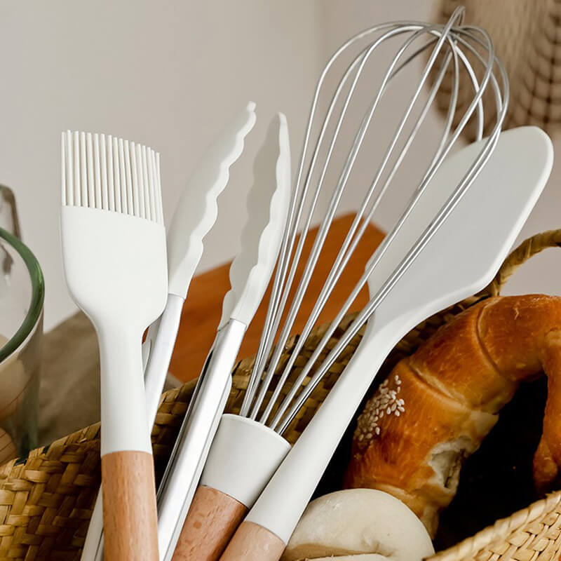 Wooden Handle Silicone Baking Set