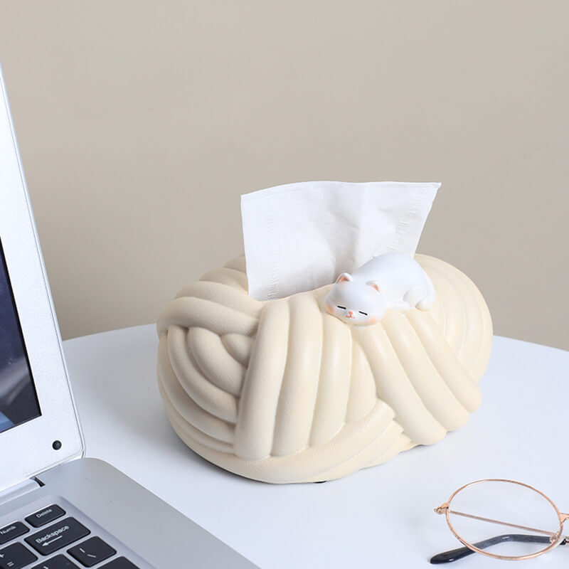 Wool Ball Ceramic Tissue Box