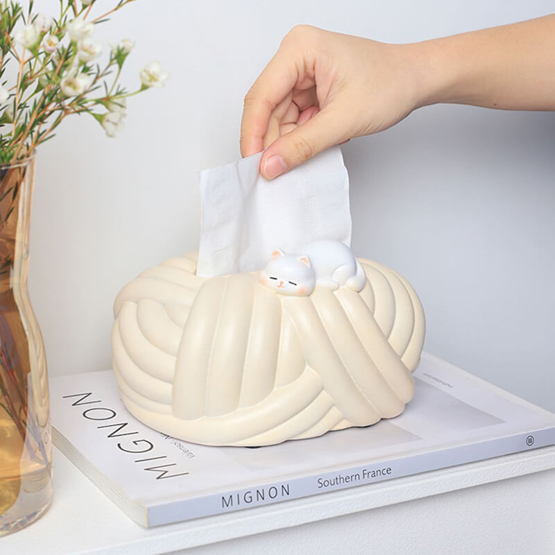 Wool Ball Ceramic Tissue Box