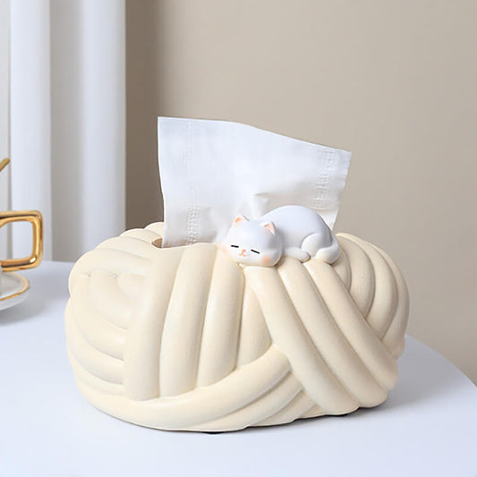 Wool Ball Ceramic Tissue Box