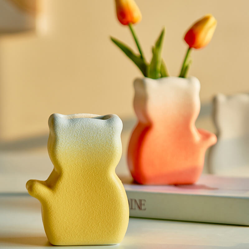 Cat Shape Ceramic Vase