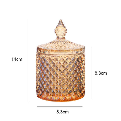 Glass Diamond Storage Jar