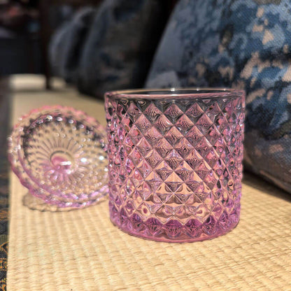 Glass Diamond Storage Jar