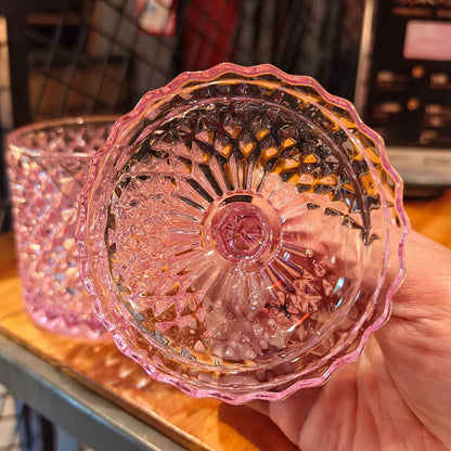 Glass Diamond Storage Jar
