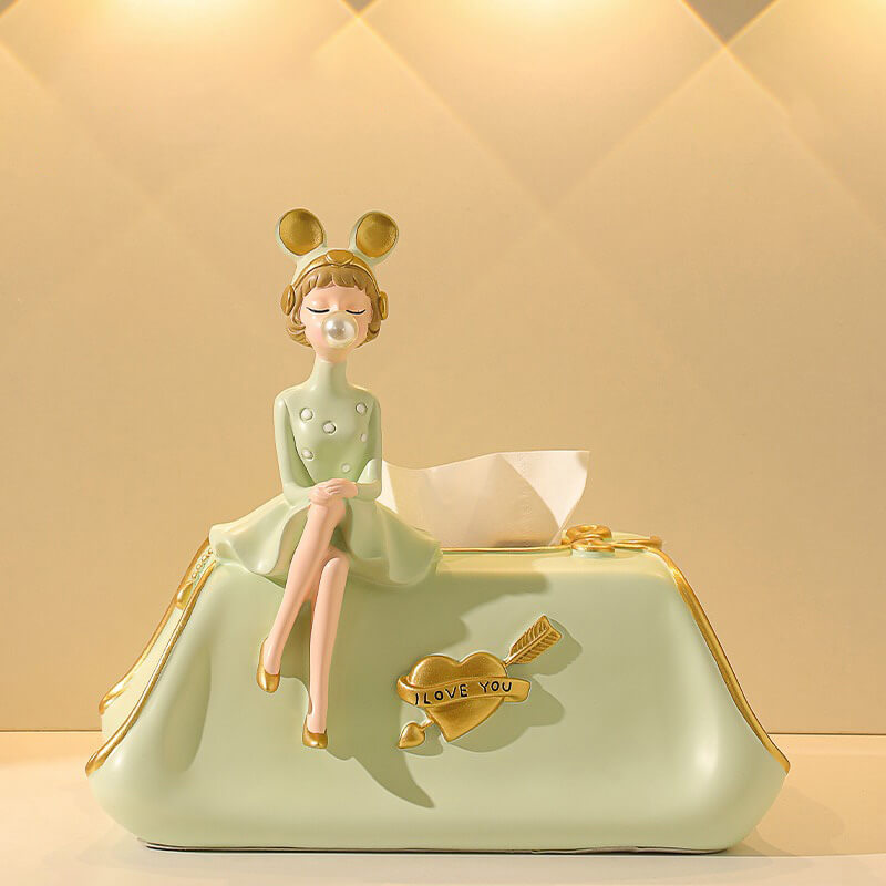 Elegant Bubble Girl Tissue Box