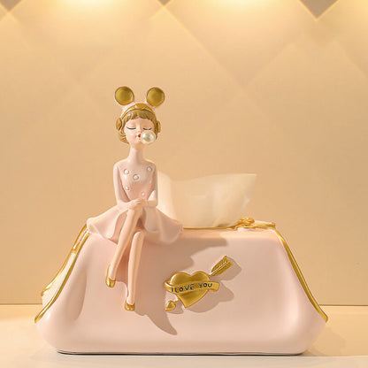 Elegant Bubble Girl Tissue Box