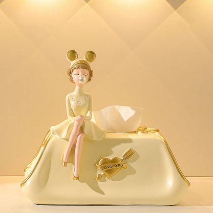 Elegant Bubble Girl Tissue Box