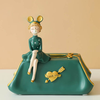 Elegant Bubble Girl Tissue Box