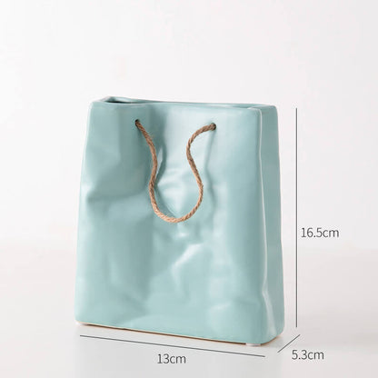 Paper Bag Ceramic Vases