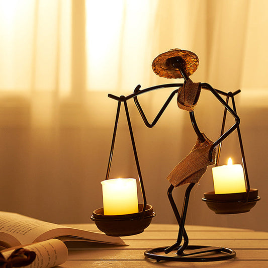 Retro Iron Candle Holder