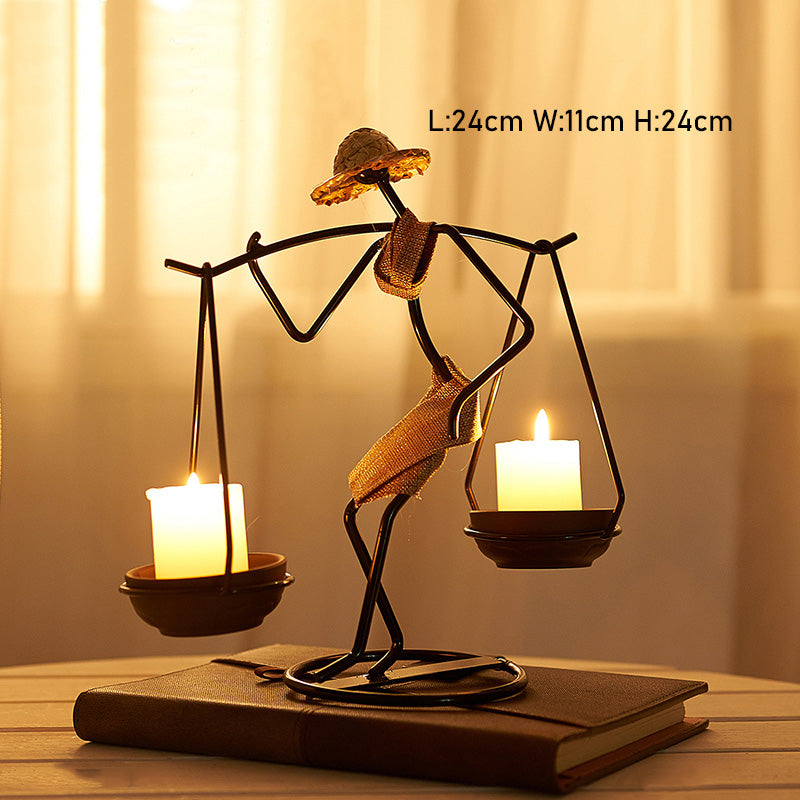 Retro Iron Candle Holder