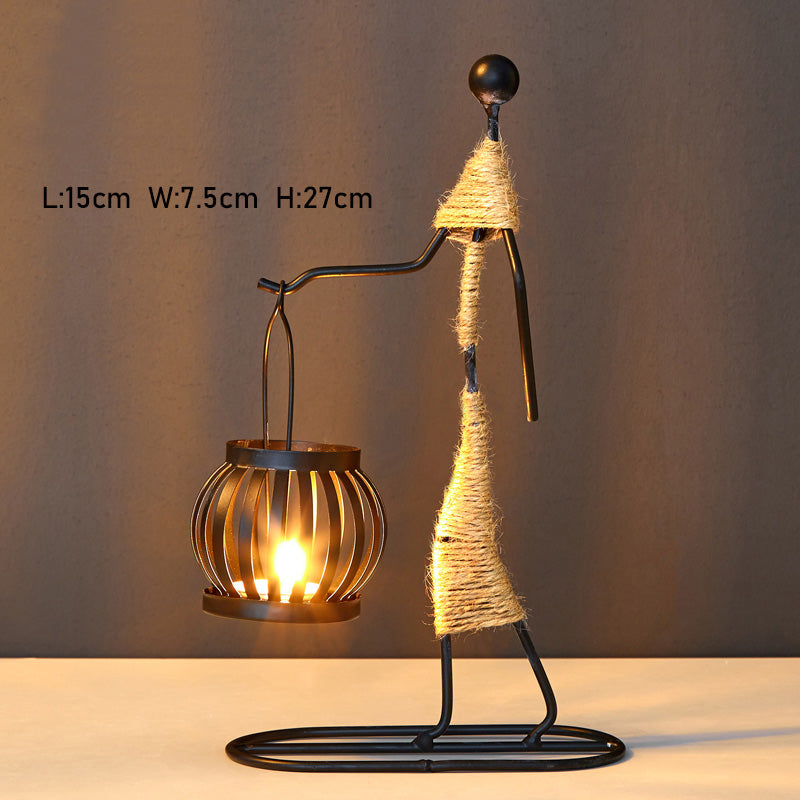 Retro Iron Candle Holder