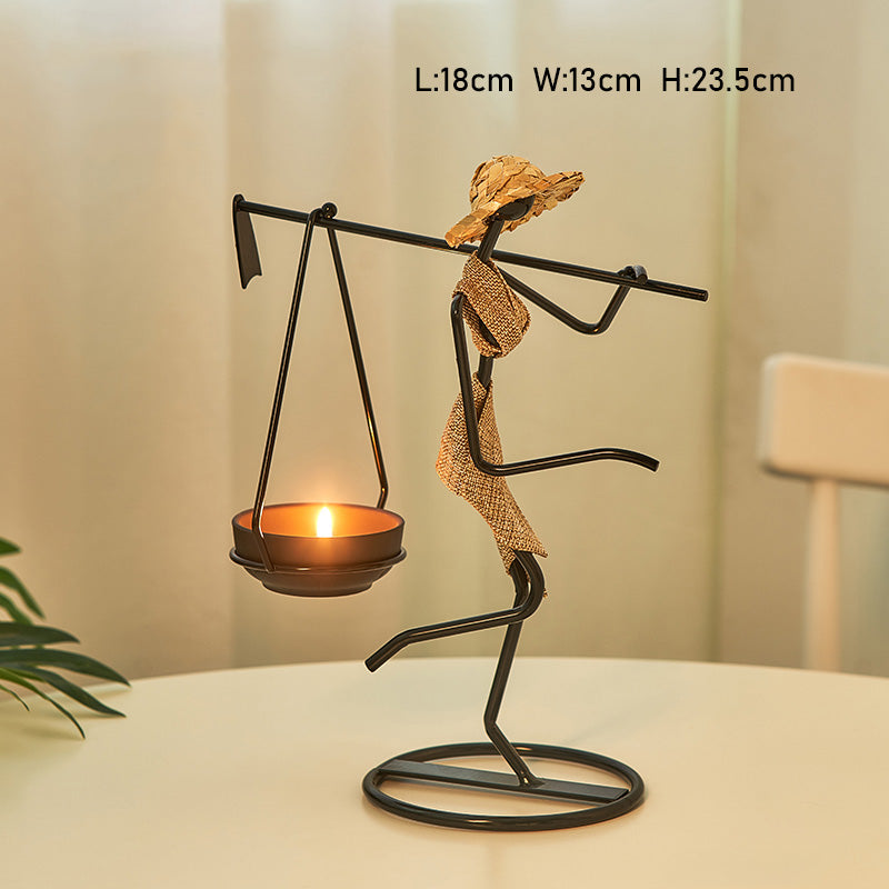 Retro Iron Candle Holder