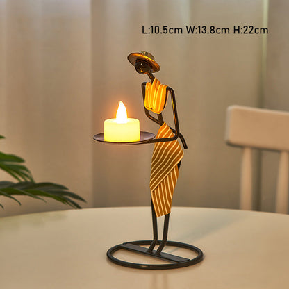 Retro Iron Candle Holder