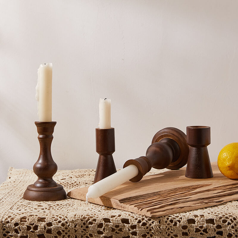 Vintage Wooden Candle Holder
