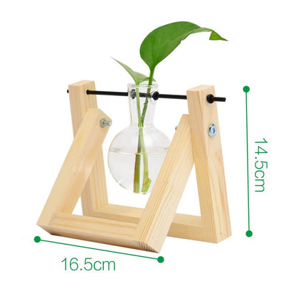 Wooden Frame Hydroponic Vase