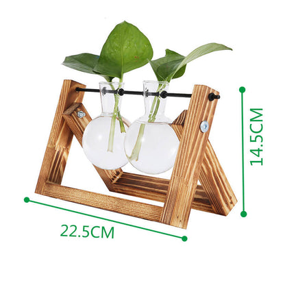 Wooden Frame Hydroponic Vase