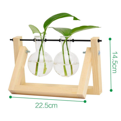 Wooden Frame Hydroponic Vase